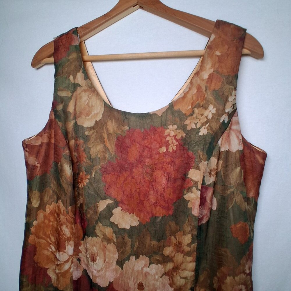 Vintage 90s Virgo II Slip Dress Size 12 Cabbage Rose Evening Party Sleeveless - Picture 7 of 16